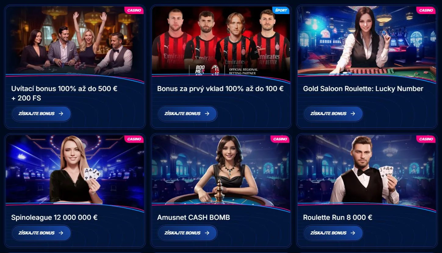 Nové online casina v Slovinsku Typy bonusov